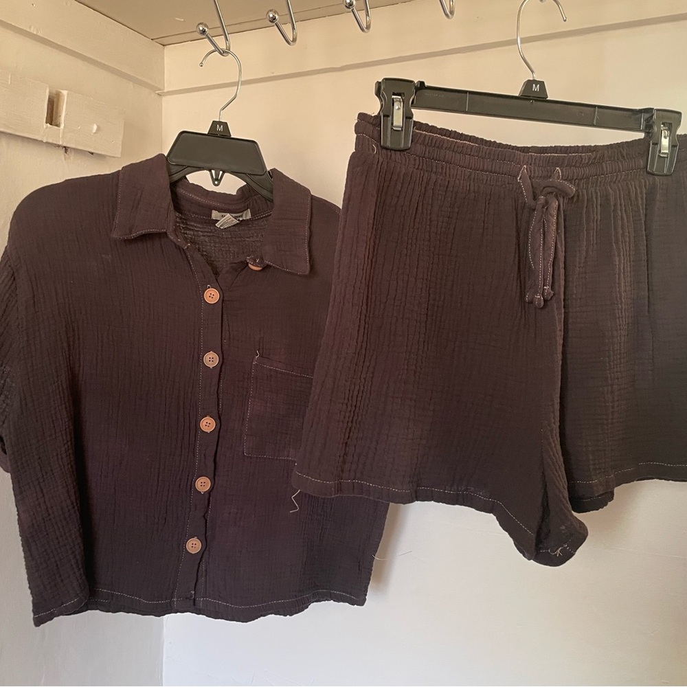 Button Up Shirt and Short Set